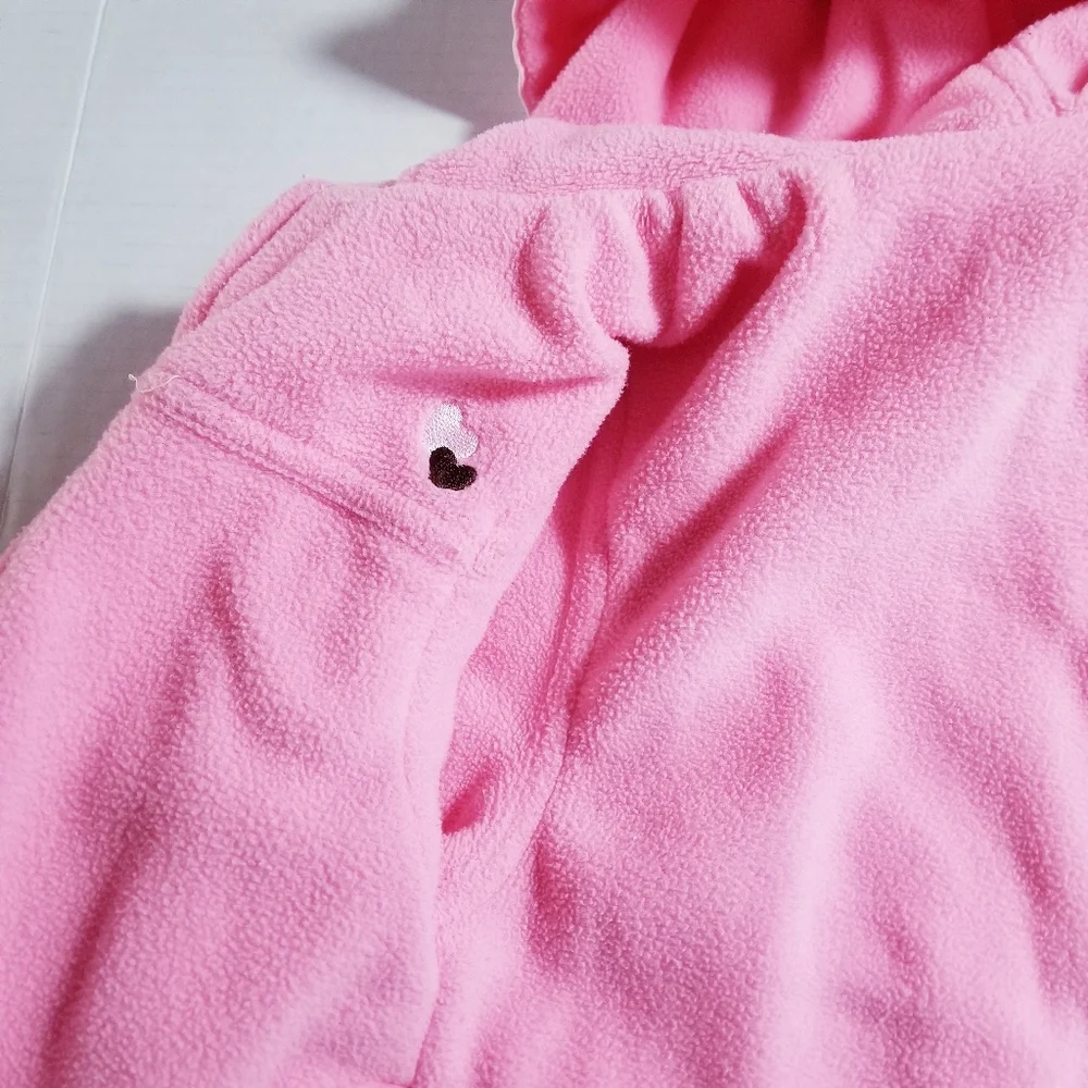 CARTER'S REVERSIBLE PINK HEARTS PINK FLEECE HOODED COAT SIZE 18 MONTHS
